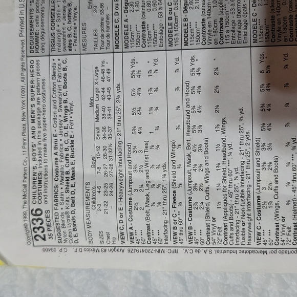 McCall's Costumes..Superheroes - Picture 7 of 7